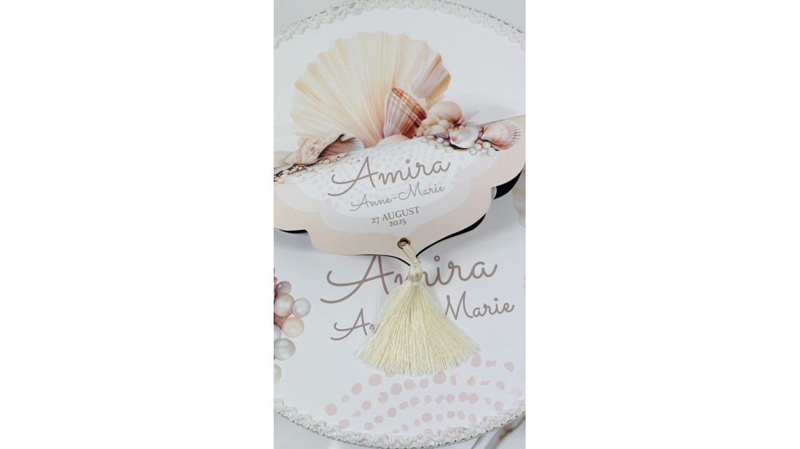Trusou botez cu perle și scoici în nuanțe sand & peach – „Perle Marine” 8